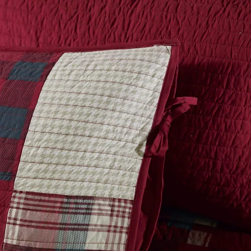 Vista 4 de Woolrich Juego de funda para sofá cama, estilo de vida de cabaña, retazos con diseño de alce para todas las estaciones, capa de ropa de cama ligera