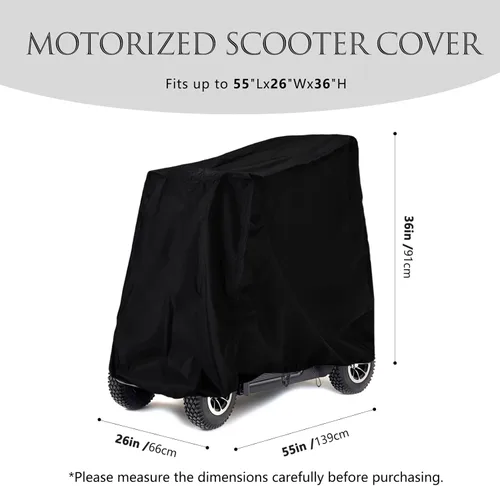 Vista 2 de SOKINGCOVER Funda de scooter motorizada, 55 x 26 x 36 pulgadas, impermeable, funda de scooter eléctrico de 4 ruedas que proporciona protección