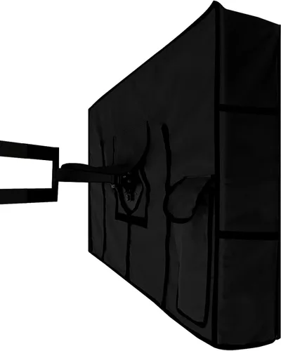 Vista 4 de Funda de TV para exteriores con frente transparente, protector universal resistente a la intemperie para TV de 46 a 48 pulgadas, se adapta a