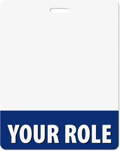 Vista 24 de Insignia personalizada Buddy – en color azul brillante – horizontal de gran tamaño (5 piezas) – Tarjeta de respaldo de doble cara – Duradera