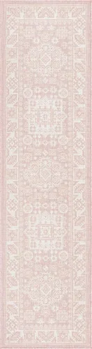 Vista 327 de Unique Loom Outdoor Aztec Collection Alfombra de área - Chalca (10 pies, redonda, azul/marfil)