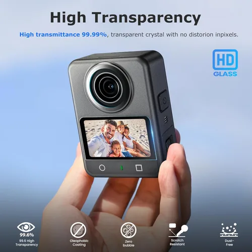 Vista 3 de STARTRC PHOTO Protector de pantalla para DJI Osmo 360 para accesorios de cámara Xtra Sphra360, película de vidrio templado Ultra HD para cámara Osmo