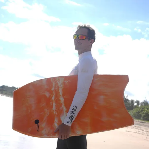 Vista 5 de ATUNAS 40 43 inch Large Body Boards for Beach Adults with HDPE Slick Bottom, Durable PE and EVA Mixed Foam Body Board with Crescent Tail Design