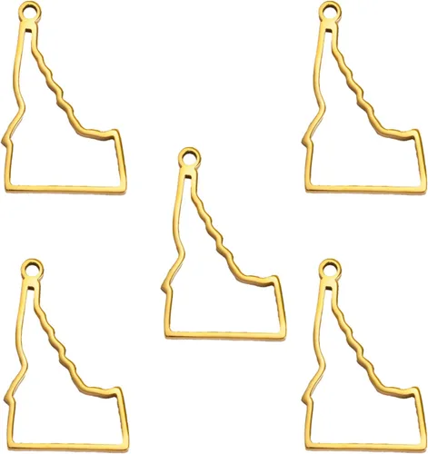 Vista 56 de kkjoy 5 piezas de dijes de mapas de continentes huecos de EE. UU. con colgante para hacer joyas y manualidades, accesorios de mini dijes de acero