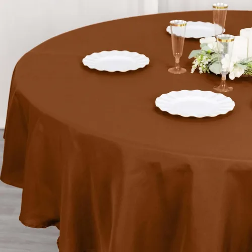 Vista 197 de Efavormart - Mantel redondo de poliéster para banquetes de boda, 90 pulgadas, color marfil