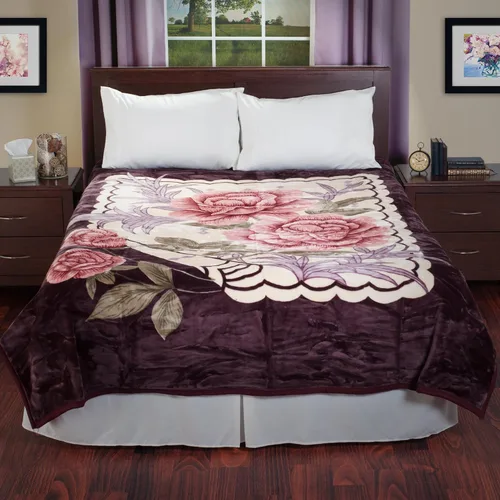 Vista 2 de Lavish Home Rose - Manta de visón de felpa gruesa y gruesa - 8 libras