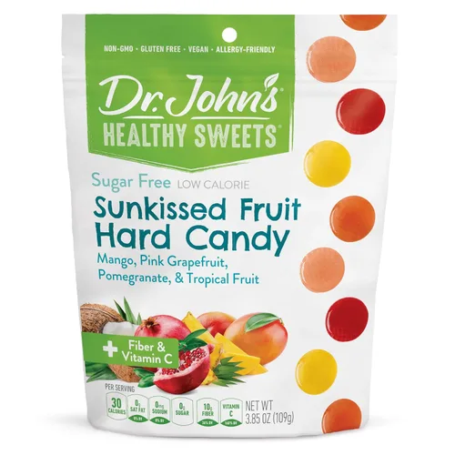 Vista 7 de Dr. John's - Caramelos sin azúcar, dulces duros saludables con cero azúcar, aperitivos bajos en calorías, aptos para dieta cetogénica, sin gluten
