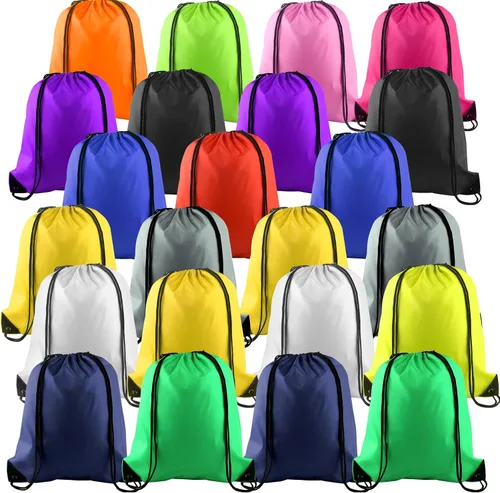 Vista 31 de KUUQA Mochila con cordón a granel, bolsas de almacenamiento para deporte, gimnasio, viajes, Negro, Viajar