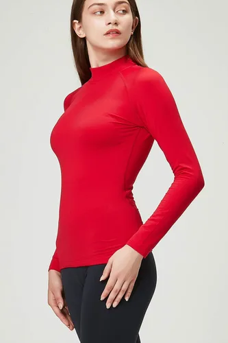 Vista 2 de DEVOPS - Paquete de 2 camisas de manga larga térmicas de cuello tortuga para mujer de comprensión, para usar debajo de la ropa