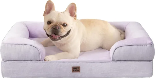 Vista 79 de EHEYCIGA - Cama ortopédica para perro grande, impermeable, de espuma viscoelástica y espuma tipo caja de huevos, bordes elevados, antideslizante