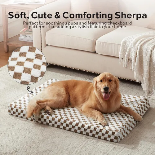 Vista 2 de JOEJOY Cama para perro para perros grandes, cama ortopédica extra grande para perros con funda extraíble y lavable, cama de espuma con forma de caja