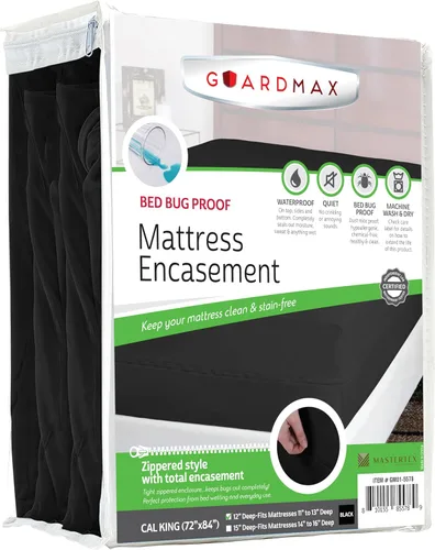 Vista 88 de Protector de colchón Guardmax con cremallera funda contra insectos para cama 100% impermeable suave, hipoalergénico y transpirable
