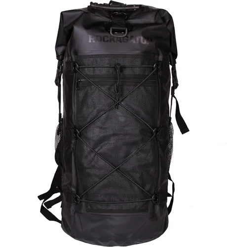 Vista 11 de Mochila impermeable Kanarra de 90L de Rockagator para acampada, senderismo, caza - Gran capacidad, cierre enrollable, Desert Tan, 90 L, Mochila