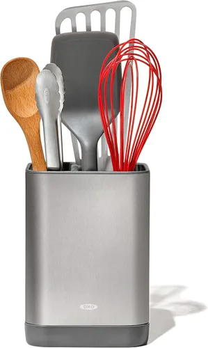 Vista 7 de OXO Good Grips - Organizador ajustable de acero inoxidable, soporte grande para utensilios