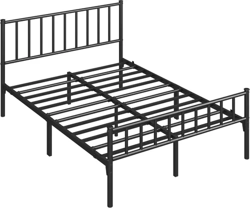 Vista 13 de Yaheetech Base de cama individual con plataforma de metal, base de colchón con cabecero y estribo, no necesita somier, almacenamiento debajo