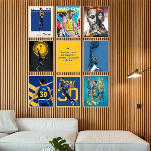 Vista 5 de BigWig Prints Póster de Steph Curry - Pósteres de baloncesto para dormitorio de niños, NBA Golden State Warriors, arte de pared de baloncesto