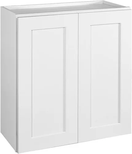 Vista 8 de Brookings Shaker - Gabinete de cocina de pared no ensamblado W2730, 27"" x 12"" x 30"", pintado en blanco con Sherwin Williams®, madera maciza