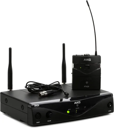 Vista 7 de AKG Pro Audio WMS420 Instrumental Set Band A Sistema de micrófono inalámbrico con receptor estacionario SR420, transmisor de bolsillo P420 y cable