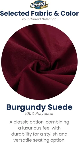 Vista 4 de ULTIMATE SACK 4000 Silla Puf de 4 Pies, Funda de Gamuza Burdeos – Tumbona de Espuma de Gran Tamaño, Asiento de Suelo, Sofá Pequeño o Sofá Cama