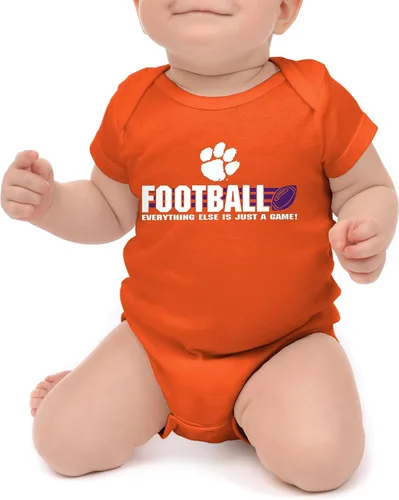 Vista 11 de Little King NCAA - Mameluco de fútbol universitario de manga corta, 100% algodón, tamaño 0-3M, 6M, 12M 18M