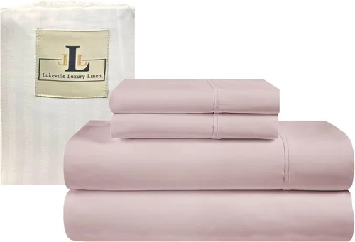 Vista 11 de Lukeville Luxury Linen Sábanas para cama individual XL, juego de sábanas de 100% algodón más suave, 4 piezas, 500 hilos, cómodas, transpirables
