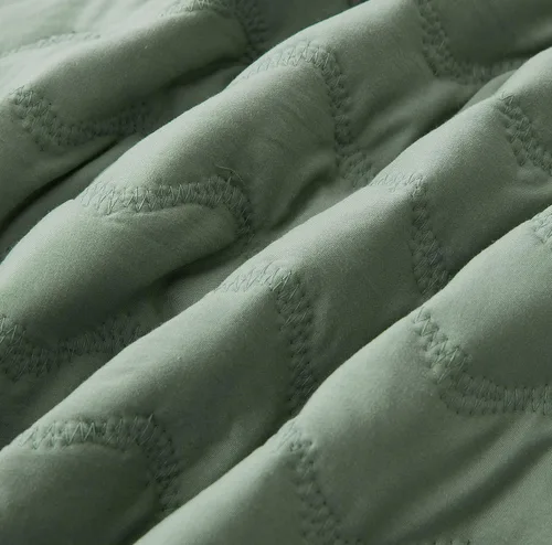 Vista 7 de Chezmoi Collection Destiny - Juego de edredón de 3 piezas, tamaño King, color salvia - Juego de colcha acolchada ligera de microfibra suave lavada a