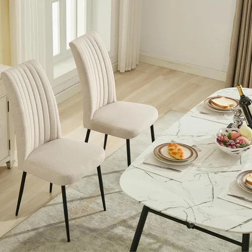 Vista 2 de Set of 2 Adjustable Foot Stud Dining Chairs with Green Velvet Upholstery, Minimalist Design for Kitchen Restaurant Table & Chair Sets Desk Chair