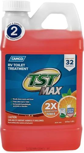 Vista 5 de Camco TST MAX - Tratamiento de inodoro RV – Sin formaldehído – Descompone residuos y tejidos – Seguro para tanque séptico – Trata tanques