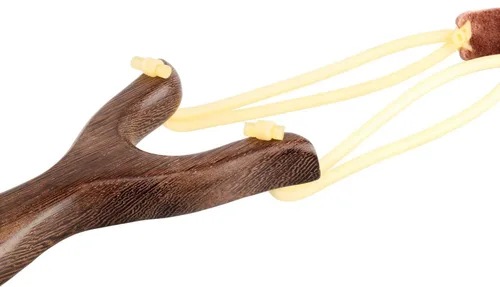 Vista 3 de BASUNE Slingshot - Tirachinas de caza de madera con mango ergonómico, juego de caza profesional, incluye aproximadamente 100 bolas de arcilla