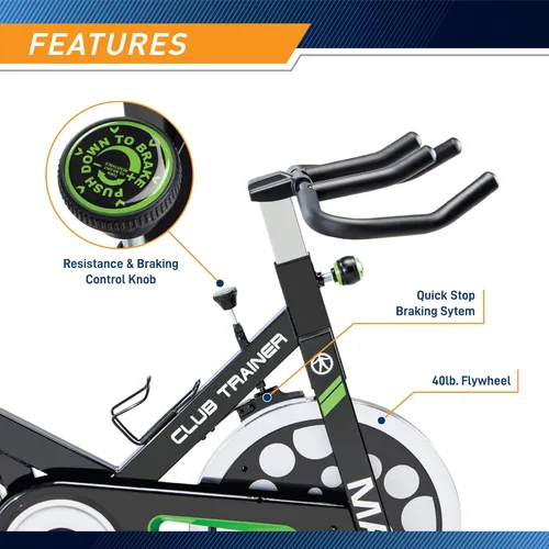 Vista 3 de Marcy Club Revolution - Entrenador de bicicleta para ejercicio cardiovascular, varios colores disponibles