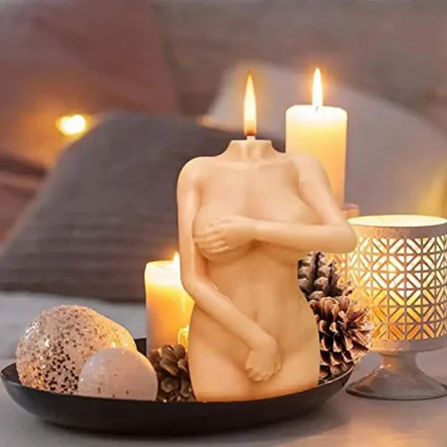 Vista 2 de Moldes para Velas - Molde de Silicona para Hacer Velas, Moldes 3D de Bricolaje para Cera de Soja, Cera de Abeja, Vela Aromática, Regalos del Día