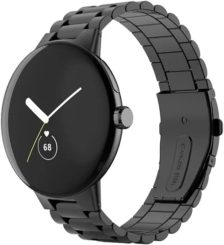 Vista 2 de FitTurn Correas compatibles con Google Pixel Watch 2/Pixel Watch Metal Acero Inoxidable Correa de reloj de repuesto clásico duradero de enlace