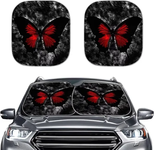 Vista 25 de Howilath Sombra de ojos de belleza, 2 unidades, parasol universal para parabrisas, accesorios para vehículos, cubierta anti-UV