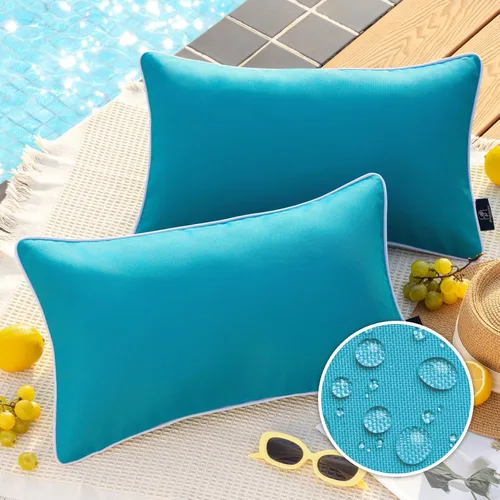 Vista 56 de Phantoscope - Juego de 2 fundas de almohada y cojín cuadradas decorativas, impermeables, para intemperie, sofás, carpas, 18 x 18 pulgadas