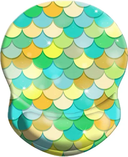 Vista 42 de Alfombrilla de mouse con soporte para muñeca, base de goma antideslizante, reposamuñecas, alfombrilla para mouse de 8.75 x 7.5 pulgadas, alfombrilla