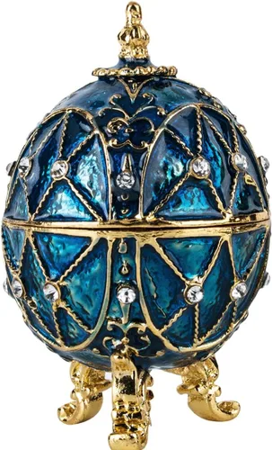 Vista 8 de YUFENG - Estuche abisagrado para baratijas para niñas, estuche en forma de piña decorado a mano