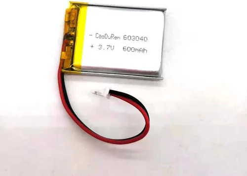 Vista 5 de Batería recargable de iones de polímero de litio Li Lipo de 3.7V con conector JST de 2 pines de 0.079 in/0.049 in (603040 600mAh 2.0Jst)