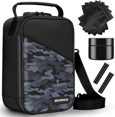 Vista 8 de IDEATECH Caja de almacenamiento a prueba de olores, contenedores a prueba de olores con cerradura combinada, bolsa de almacenamiento de viaje sin