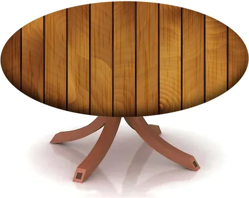 Vista 25 de Mantel redondo ajustable con patrón de chocolate, borde elástico, adecuado para catering y cocina, se puede limpiar para mesas redondas de 14 a 16