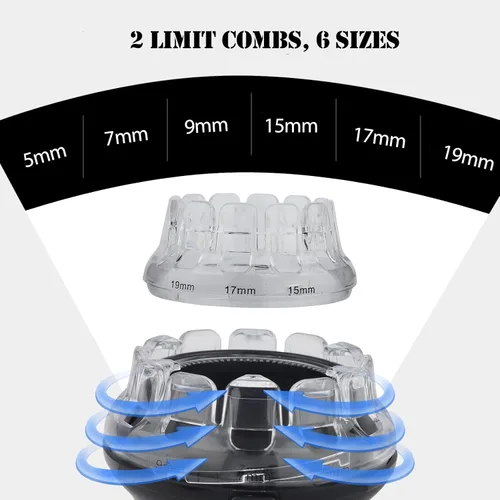 Vista 7 de KEMEI 887 Cortapelos para hombres, recortadora de pelo circular inalámbrica, kit de corte de pelo, pantalla LED recargable