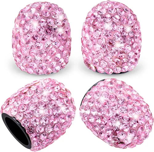 Vista 16 de 8 tapas de válvula de vástago de neumático con diamantes de cristal, a prueba de polvo, tapas universales para válvulas de neumáticos para Negro