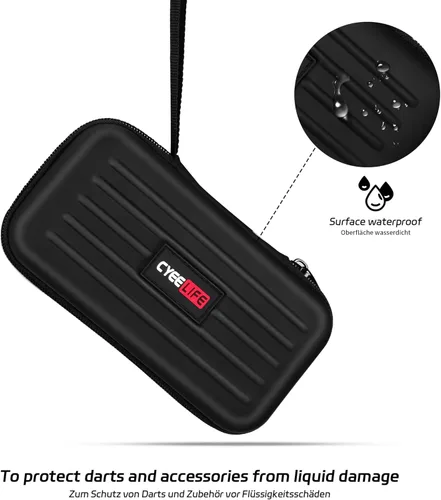 Vista 2 de CyeeLife Estuche de dardos – Estuche de transporte para dardos de acero o punta suave, con capacidad para 3 dardos y accesorios adicionales, tubos