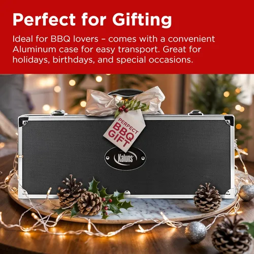 Vista 8 de Kaluns - Juego de accesorios para barbacoa, juego completo de parrilla, regalos para papá para Navidad, 40 piezas de accesorios premium