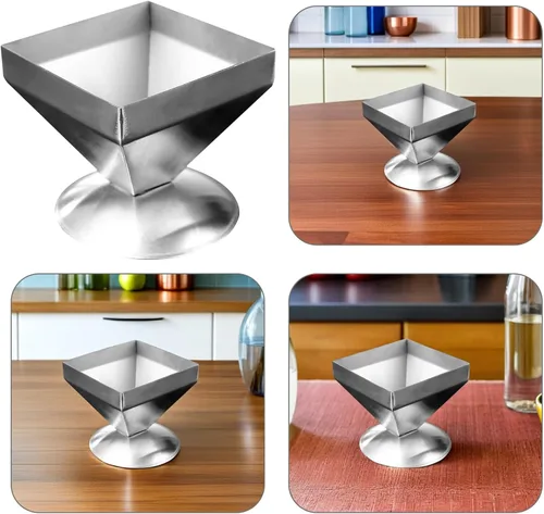 Vista 8 de DOITOOL Molde de carne en torre de acero inoxidable con forma de pirámide de 3.1 x 3.1 x 3 pulgadas, moldeador de arroz de albóndigas para el hogar