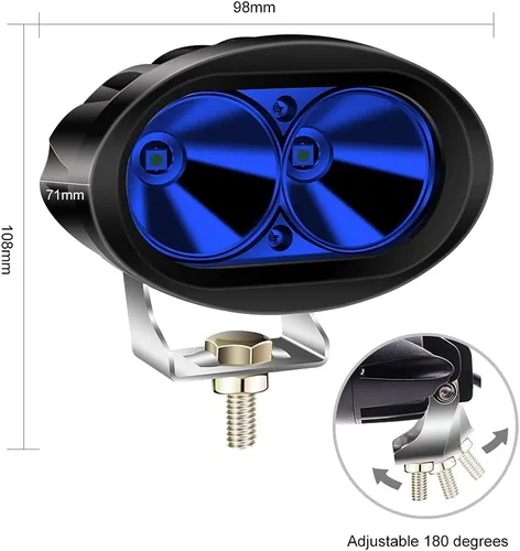 Vista 2 de Luz de seguridad azul de la carretilla elevadora 20W, luz de advertencia de seguridad de la carretilla elevadora del almacén luces 12-80V 2PCS