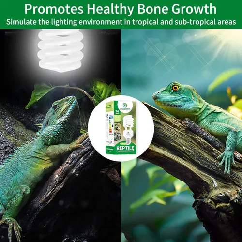 Vista 6 de Luz UVB para reptiles 5.0, 26 W Tropical y Subtropical UVA UVB Bombilla para reptiles, Terrario Tropical Compacto Fluorescente Bombilla UVB