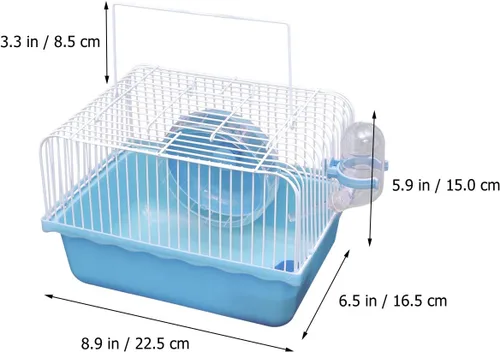 Vista 4 de TEHAUX Jaula para hámster pequeña – Jaula portátil de plástico para ratas con botella de agua, accesorios para mascotas pequeñas, suministros