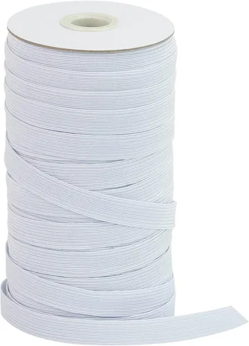 Vista 10 de Banda elástica plana para costura, 1/2 pulgada, 50 yardas de alta elasticidad, cordón elástico negro, cuerda elástica de punto para coser