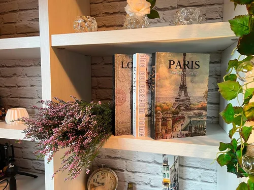 Vista 7 de Libros decorativos para decoración del hogar, hermoso juego de 3. Cajas decorativas, no páginas en el interior. Libros Decorativos para Mesa