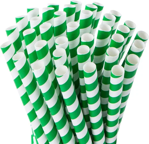 Vista 8 de Webake Smoothie Pajitas biodegradables de papel de 0.4 pulgadas de ancho, paquete de 100 pajitas de beber grandes a rayas rojas, grandes pajitas